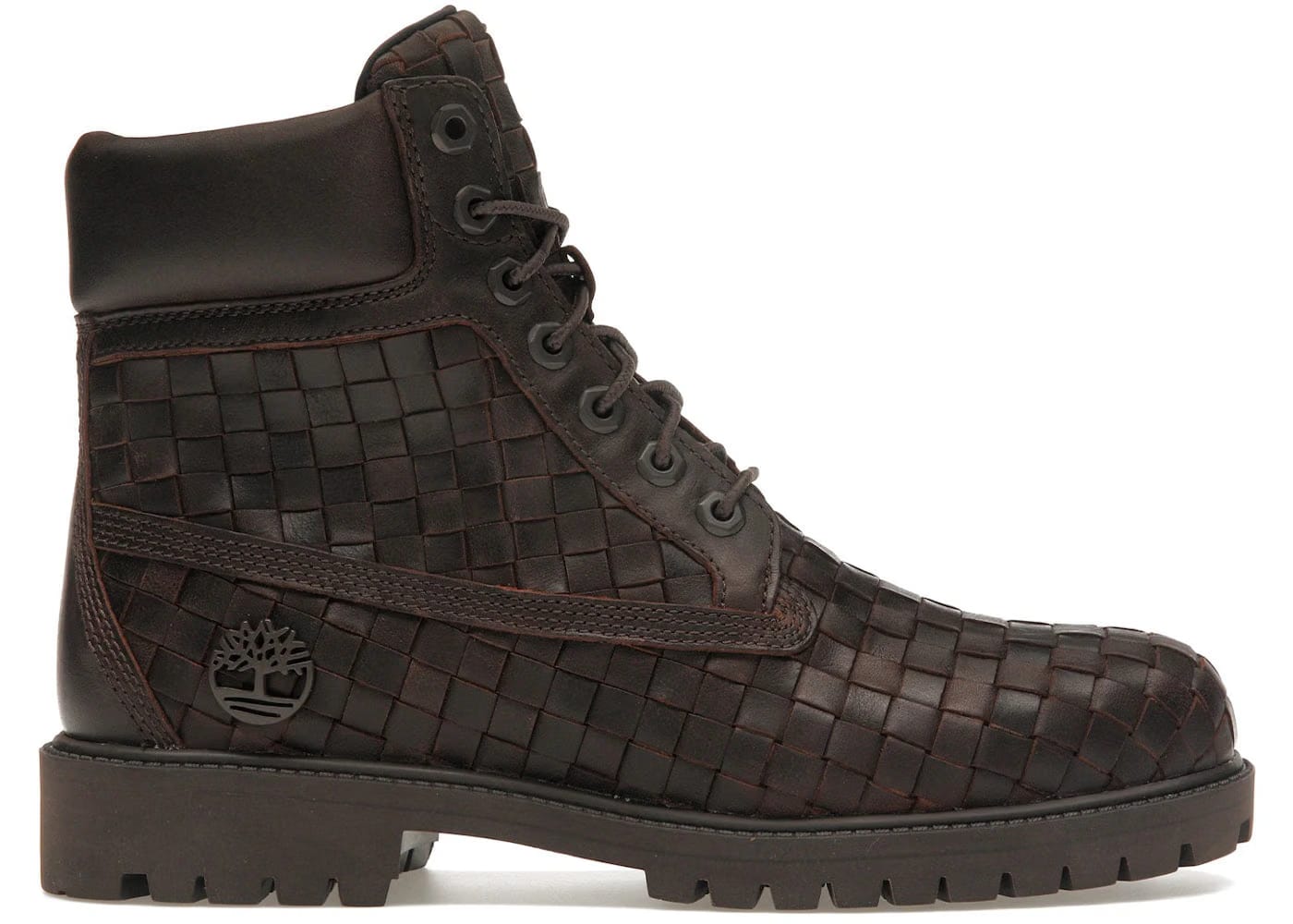 Timberland 6 Inch Premium Boot Woven Leather - Dark Brown