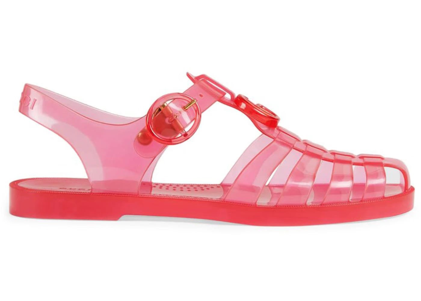 Gucci Gg Fisherman Sandal Pink Clear Womens