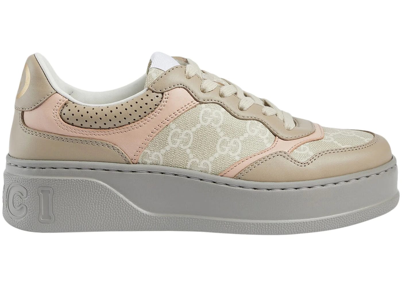 Gucci Gg Sneaker Oatmeal Light Pink Gg Supreme Womens