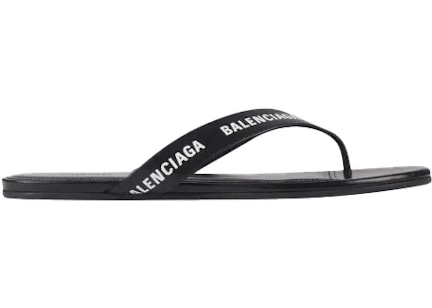 Balenciaga Wmns Flip Flop Slides 'Allover Logo - Black'