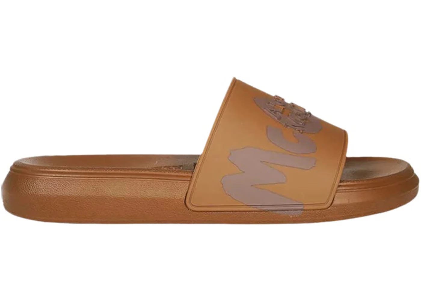 Alexander McQueen Rubber Pool Slide Graffiti - Brown