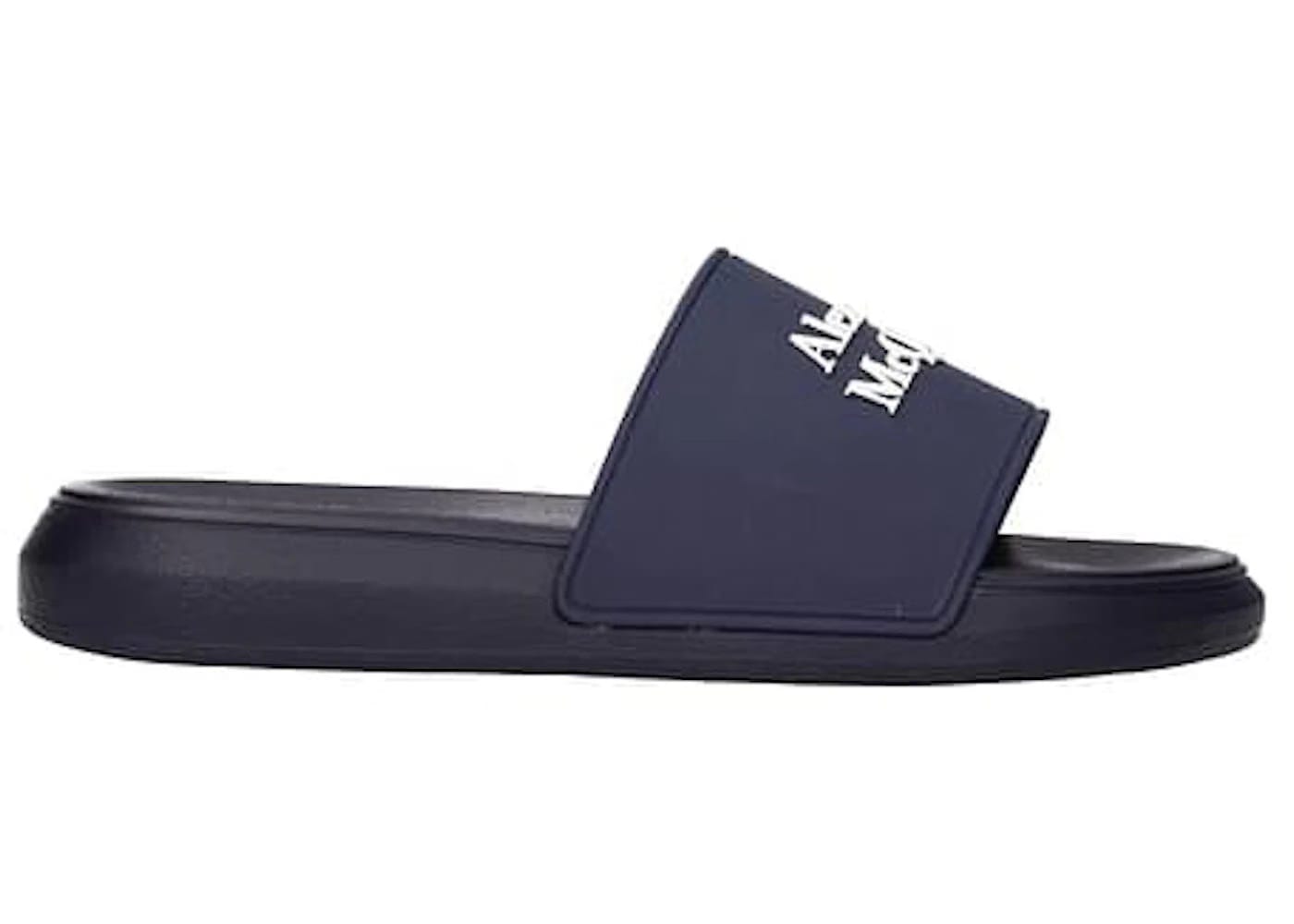 Alexander McQueen Wmns Logo Slides 'Navy'