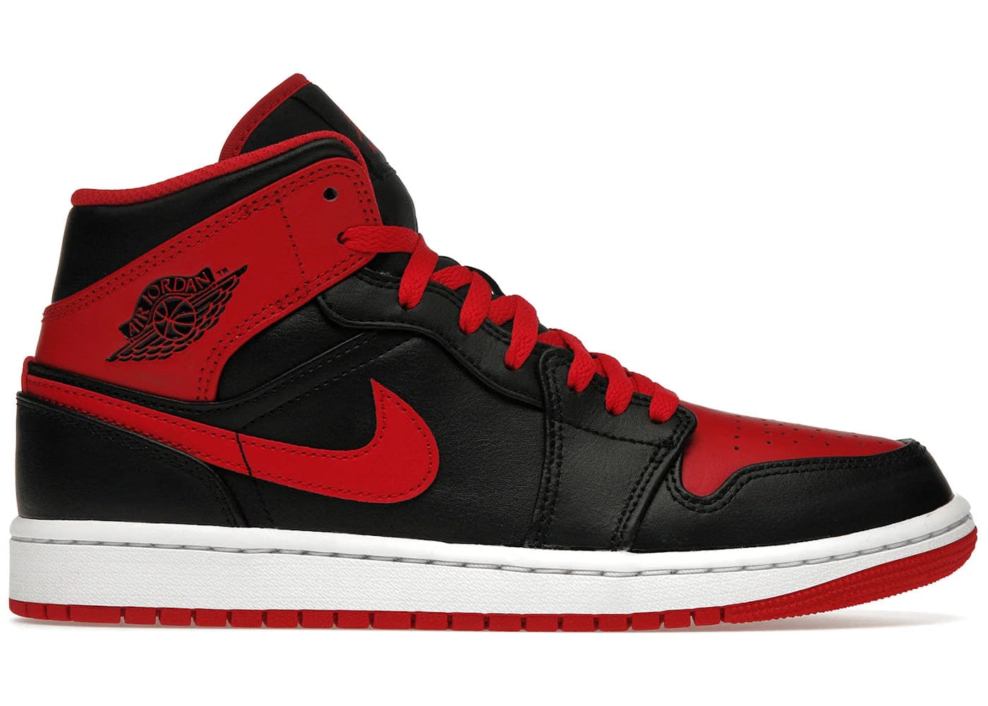 Jordan 1 Mid Alternate Bred Black Fire Red