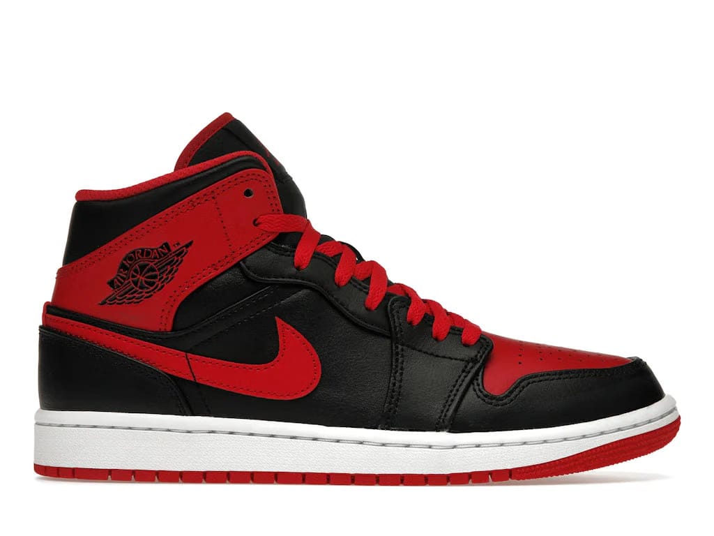 Jordan 1 Mid Alternate Bred Black Fire Red