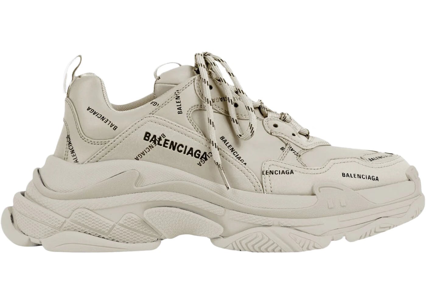 Balenciaga Triple S Sneaker Allover Logo - Beige