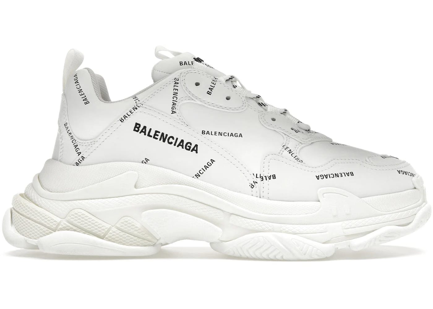 Balenciaga All Over Logo Triple S White Black