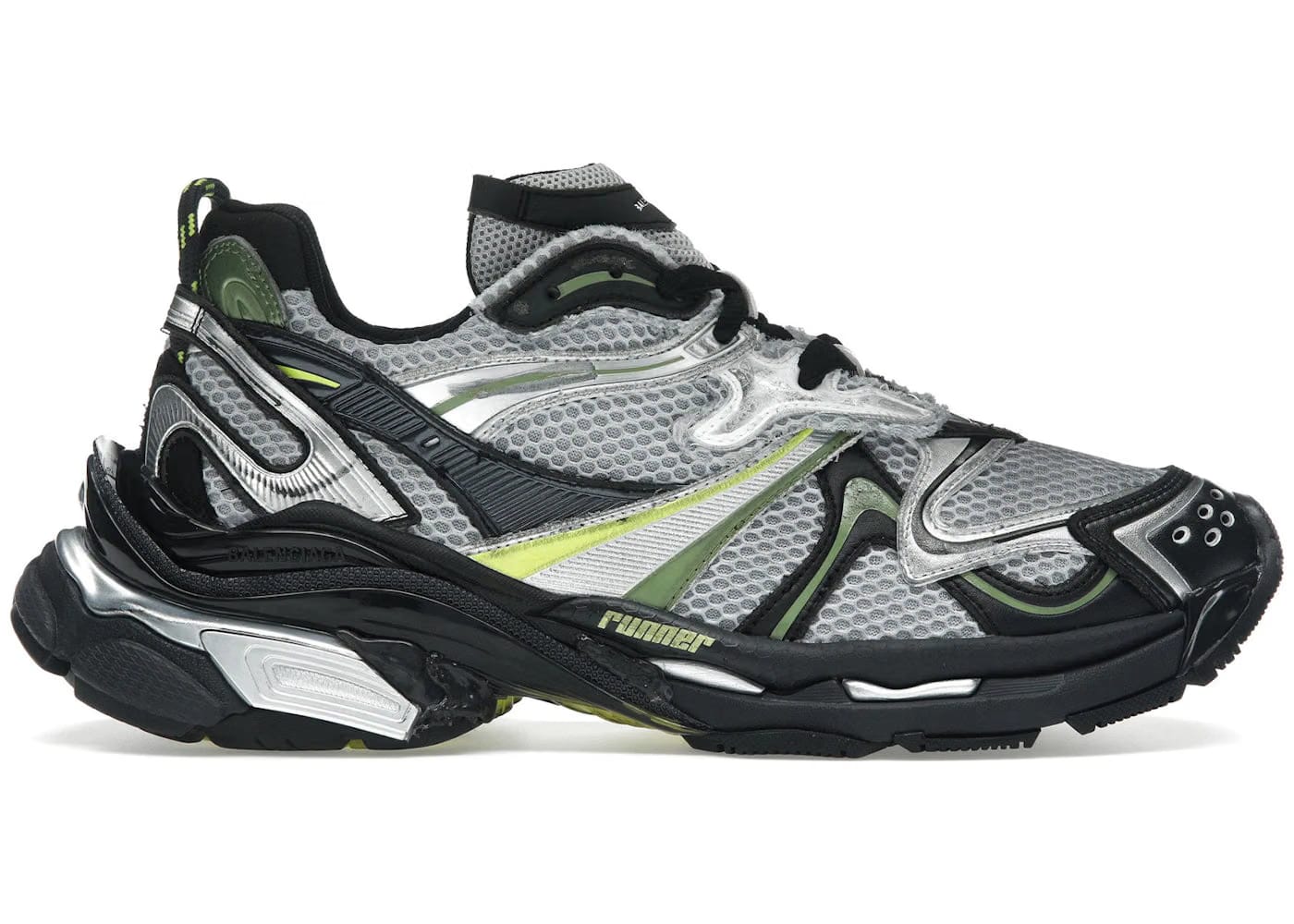 Balenciaga Runner Sneaker Worn-Out - Silver Neon Yellow