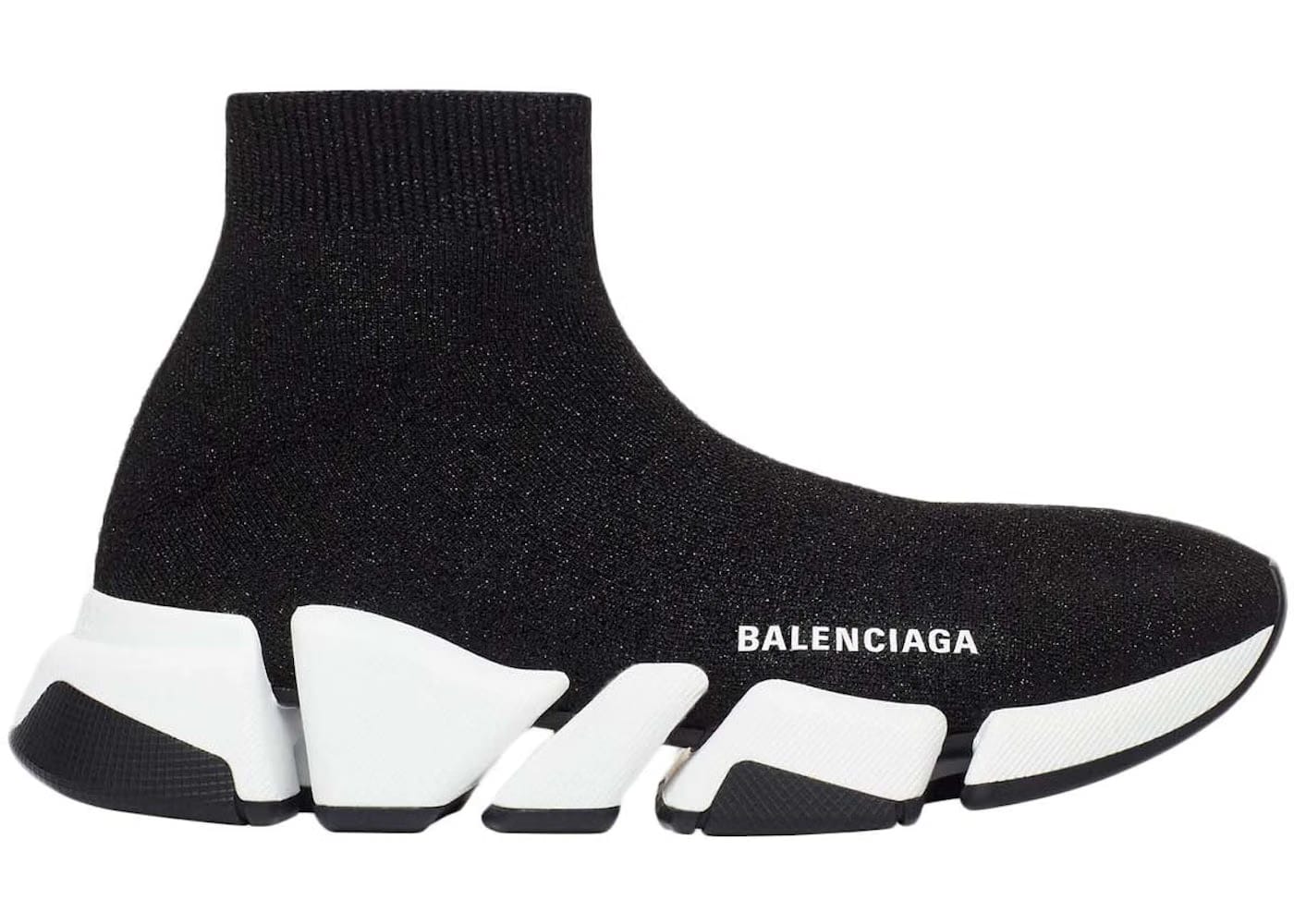 Balenciaga Speed 2.0 Black White Shiny Womens