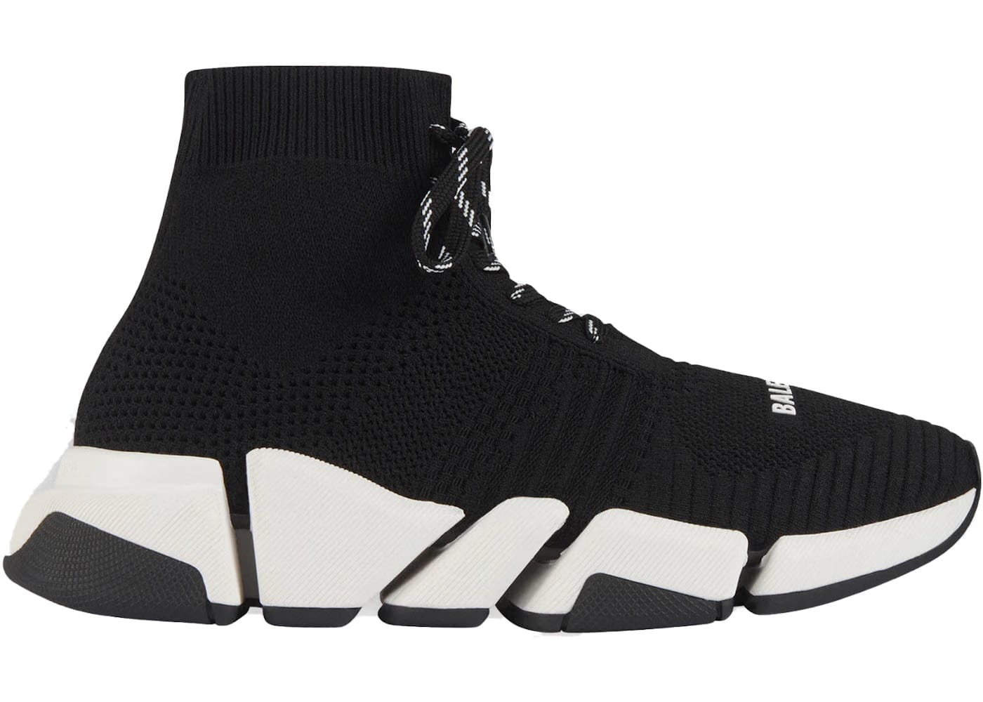 Balenciaga Speed 2.0 Lace Up Black White Womens