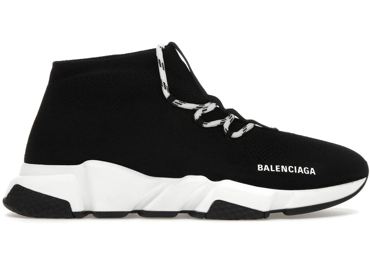 Balenciaga Speed Lace Up Black White Womens