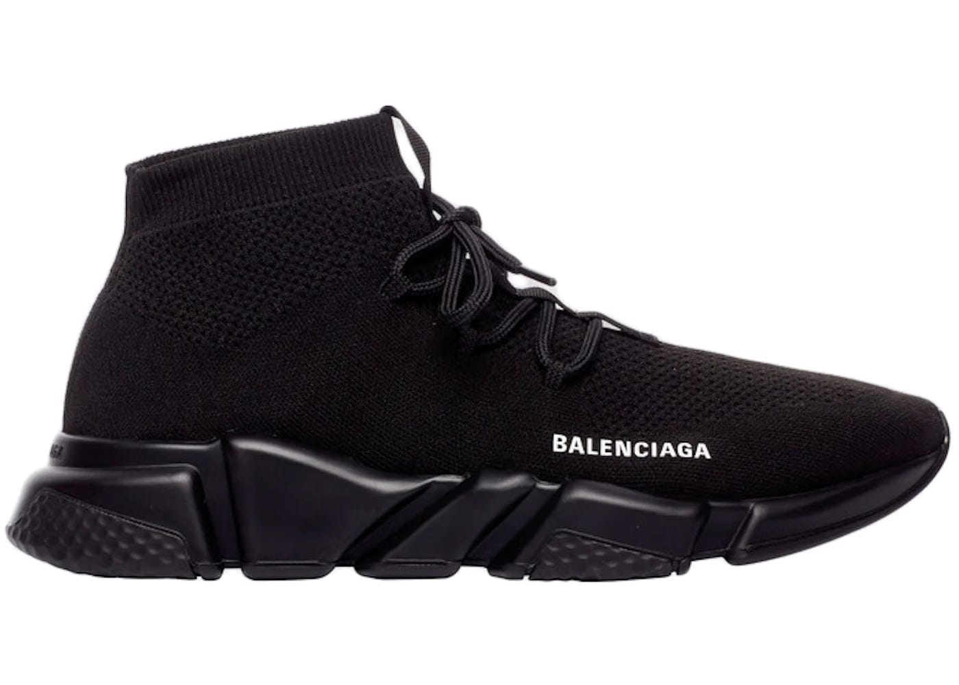 Balenciaga Speed Lace Up Trainer Knitted Black