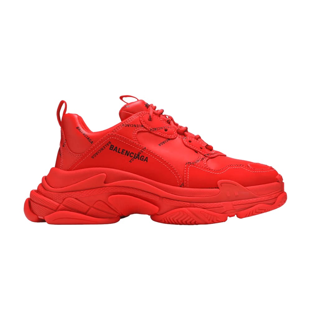 Balenciaga Triple S Allover Logo Red