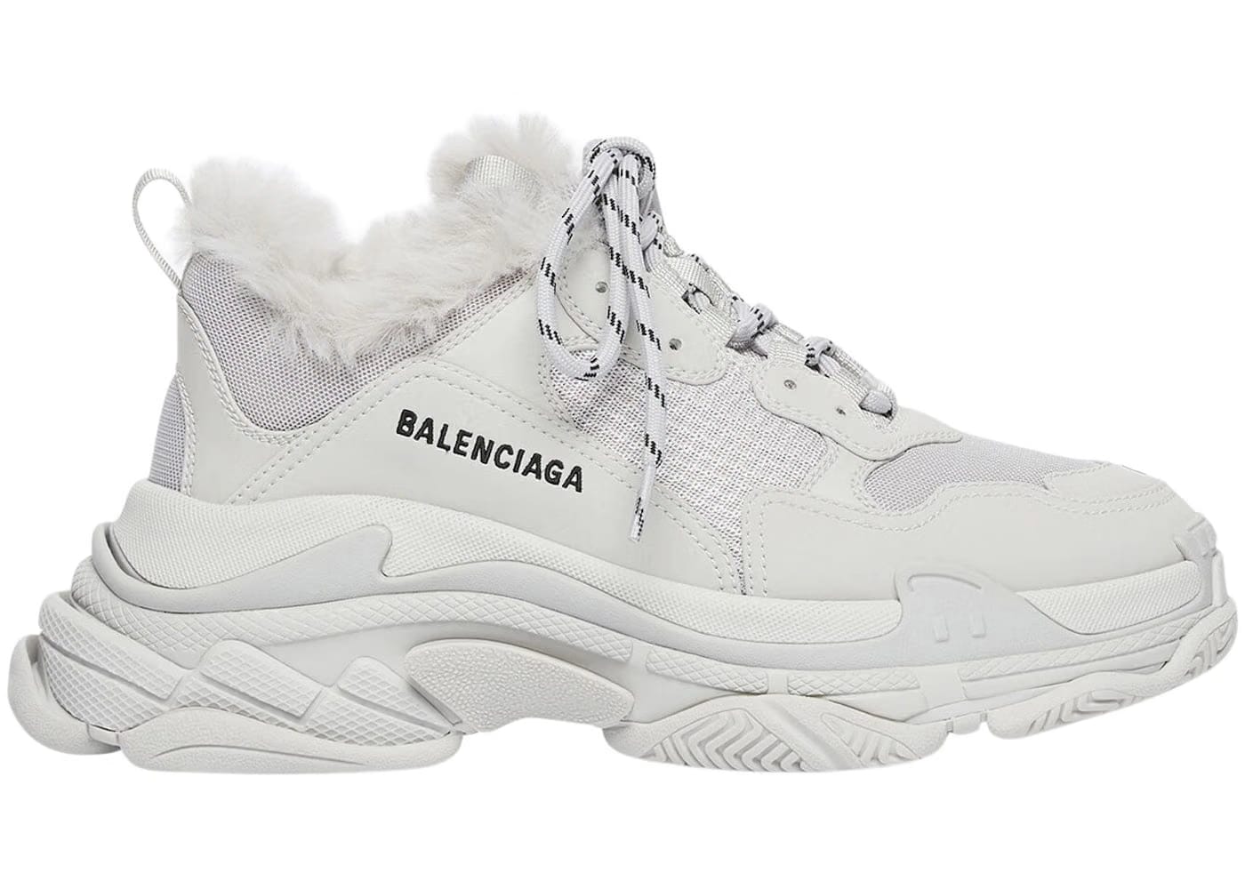 Balenciaga Wmns Triple S Sneaker 'Faux Fur - Grey'