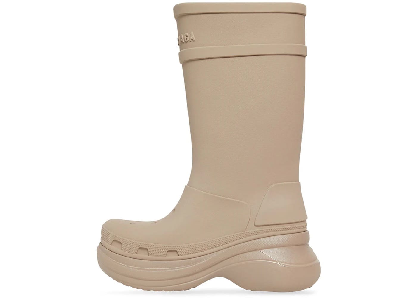 Balenciaga X Crocs Boot Beige Rubber Womens