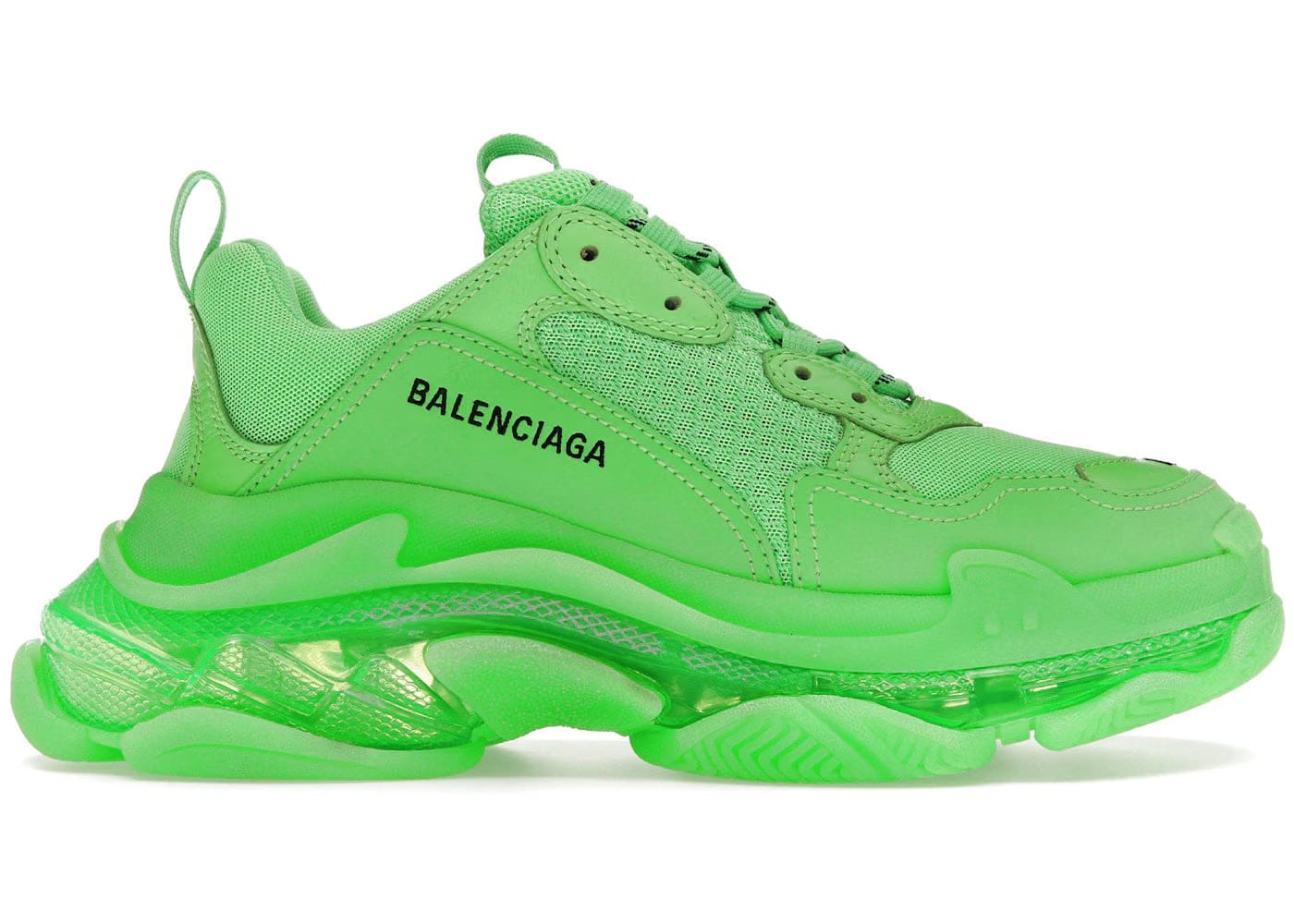 Balenciaga Triple S Sneaker Clear Sole - Neon Green