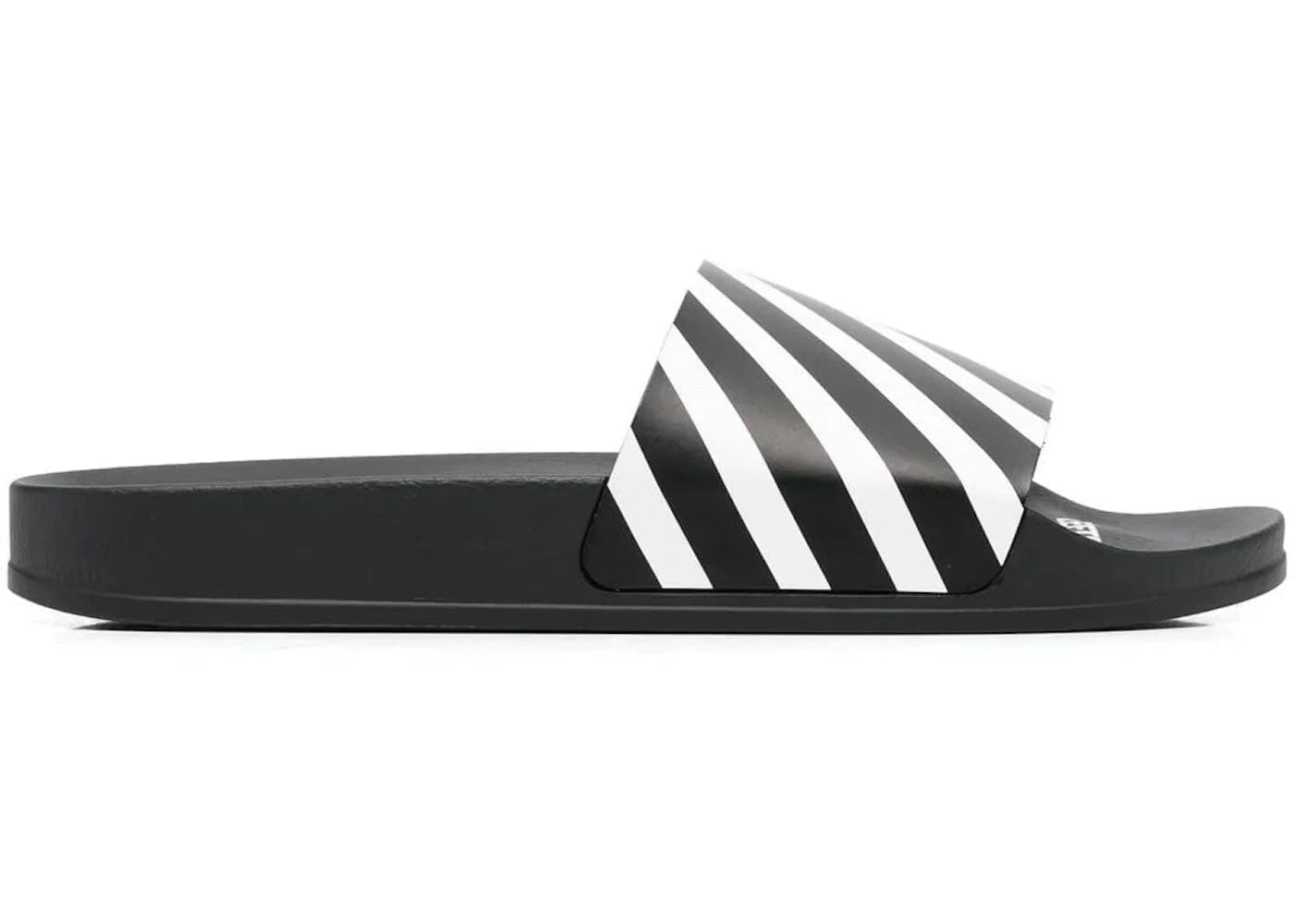 Off-White Diag Slider Black White