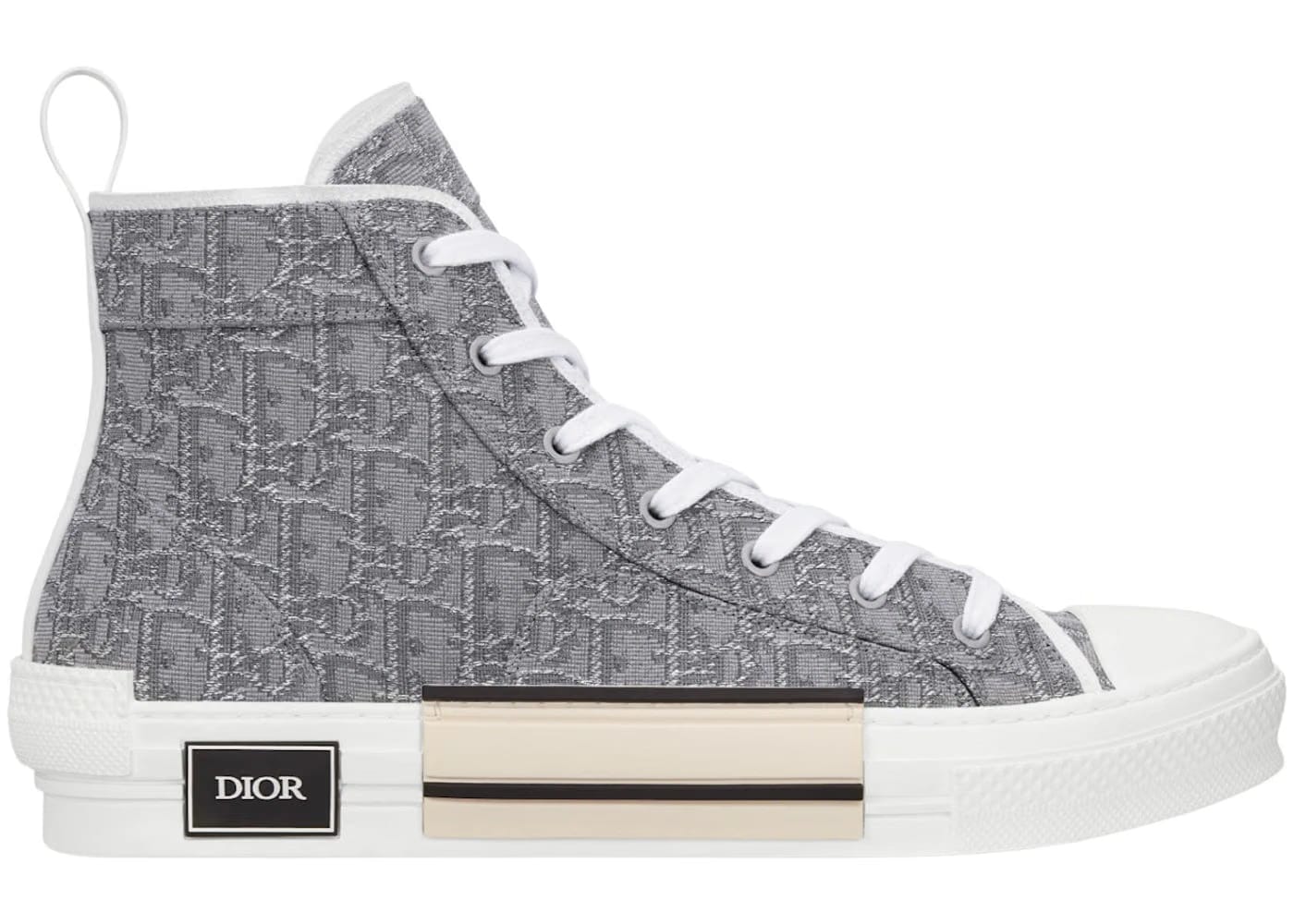 Dior B23 High Top Ruthenium Metallic Thread Dior Oblique Jacquard