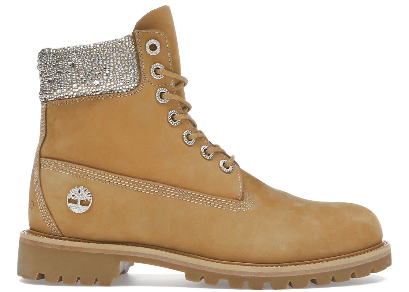 Timberland 6 Boot Jimmy Choo Premium Wheat Swarovski Crystal Womens