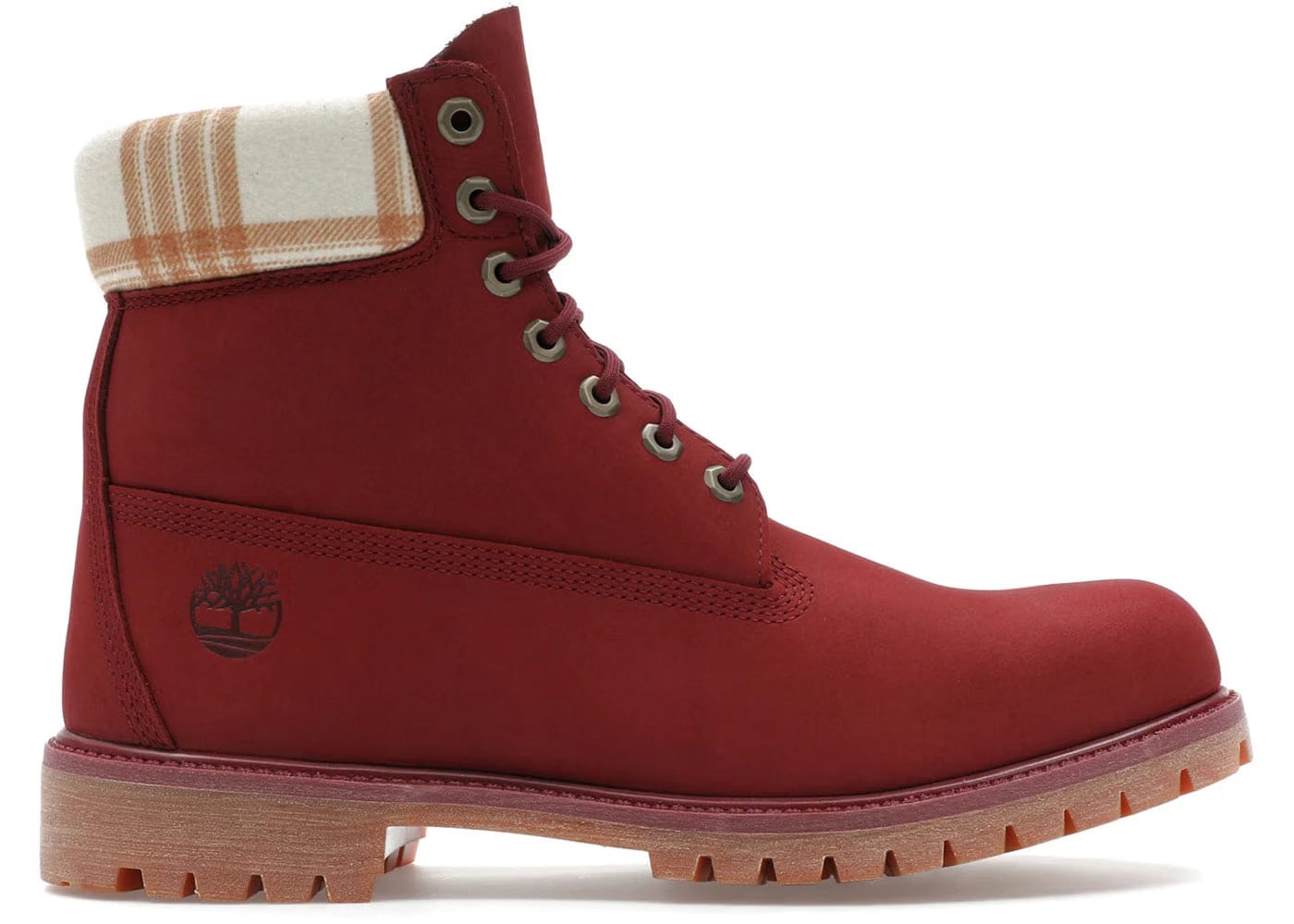 Timberland Heritage 6 Inch Waterproof Boot Plaid - Dark Red