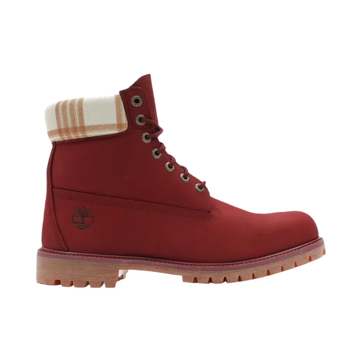 Timberland Heritage 6 Inch Waterproof Boot Plaid - Dark Red