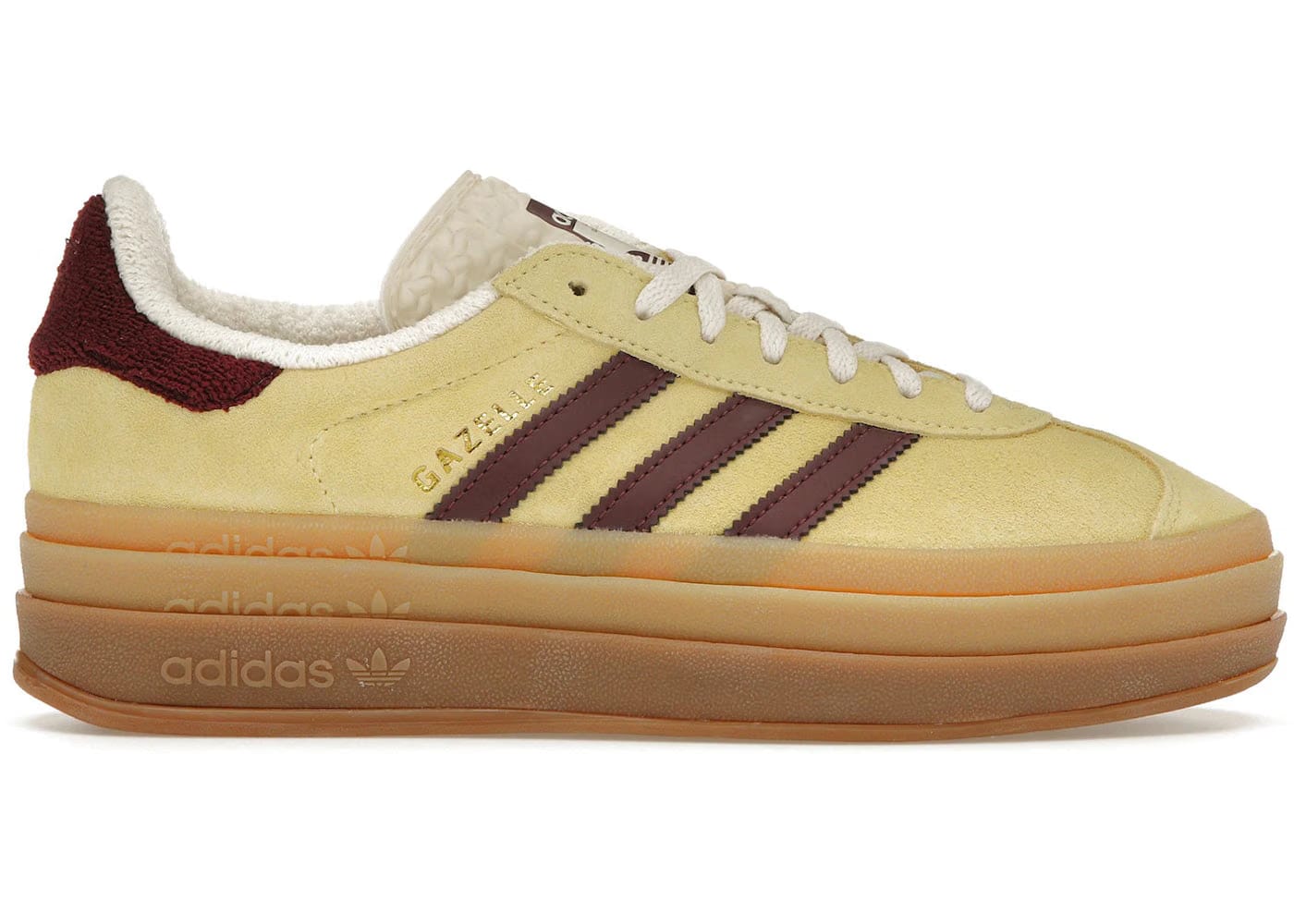 Adidas Wmns Gazelle Bold 'Almost Yellow Maroon'