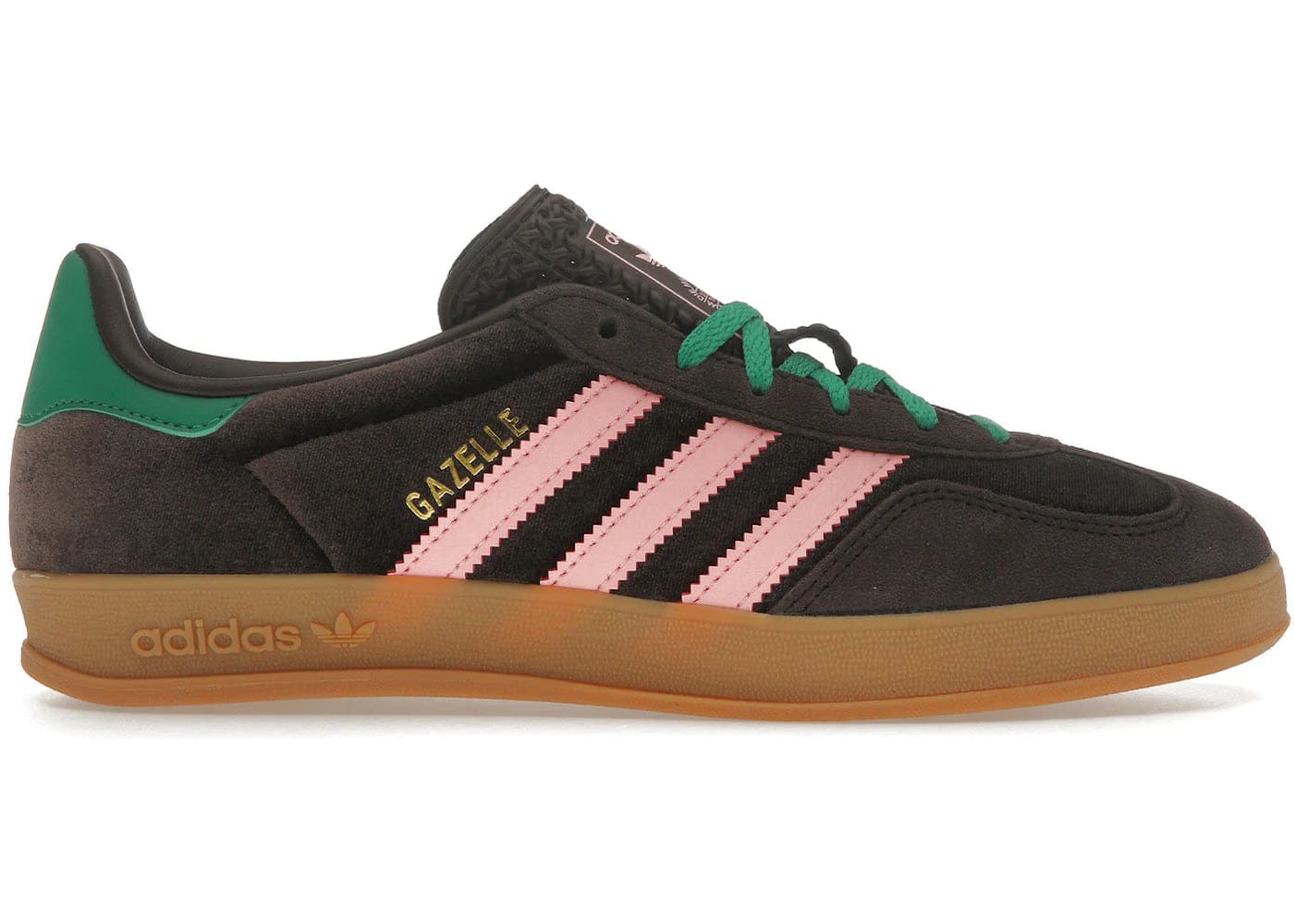 Adidas Wmns Gazelle Indoor 'Dark Brown Pink Green Velvet'