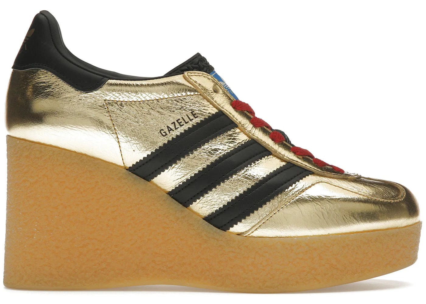 Adidas X Gucci Gazelle Wedge Gold Metallic Black Womens