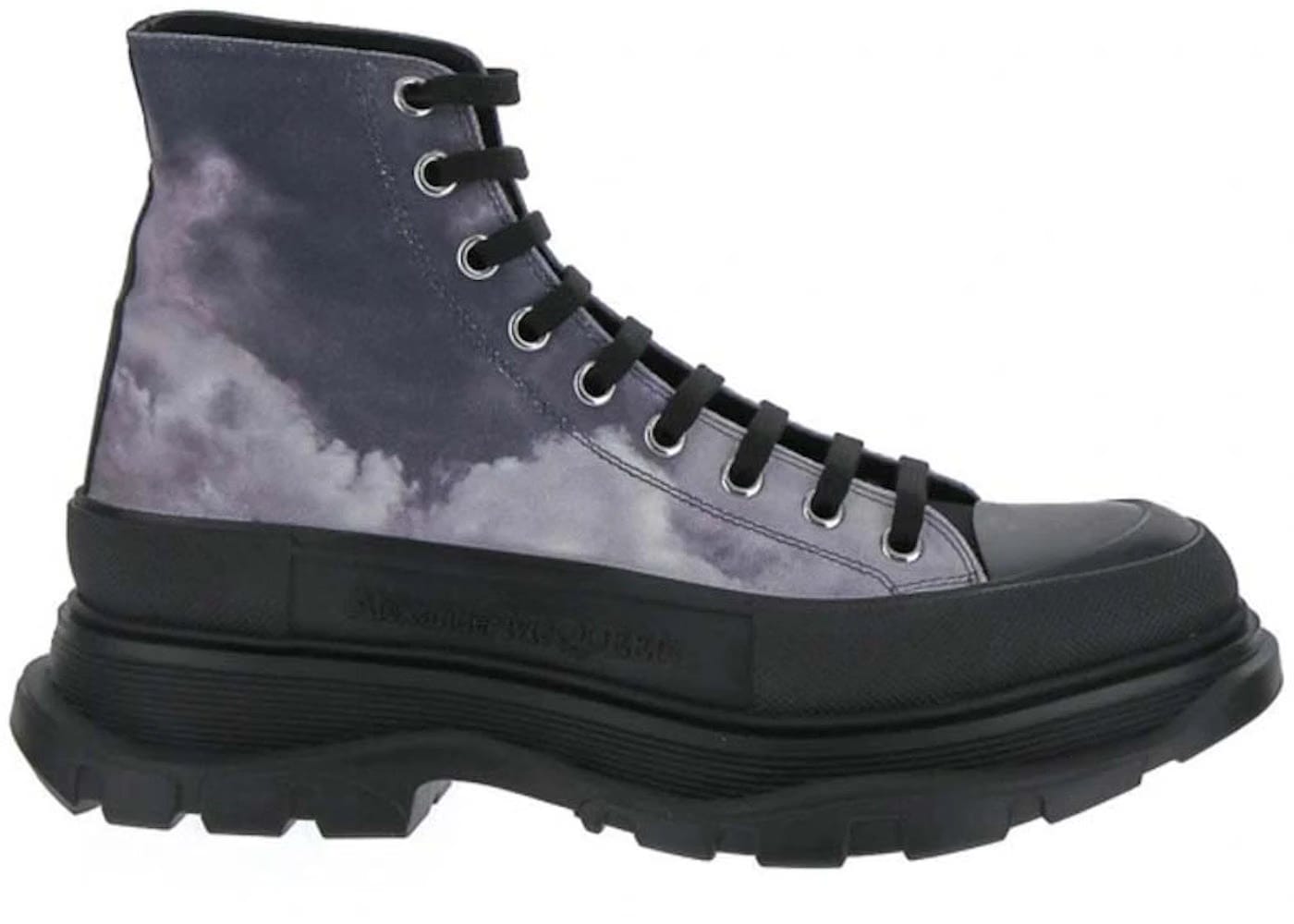 Alexander McQueen Tread Slick Boot Blue Sky Print