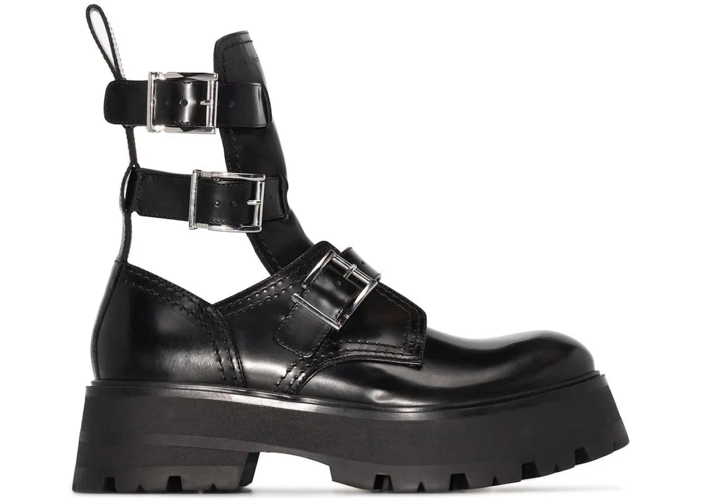 Alexander McQueen Wmns Rave Buckle Boot 'Black'