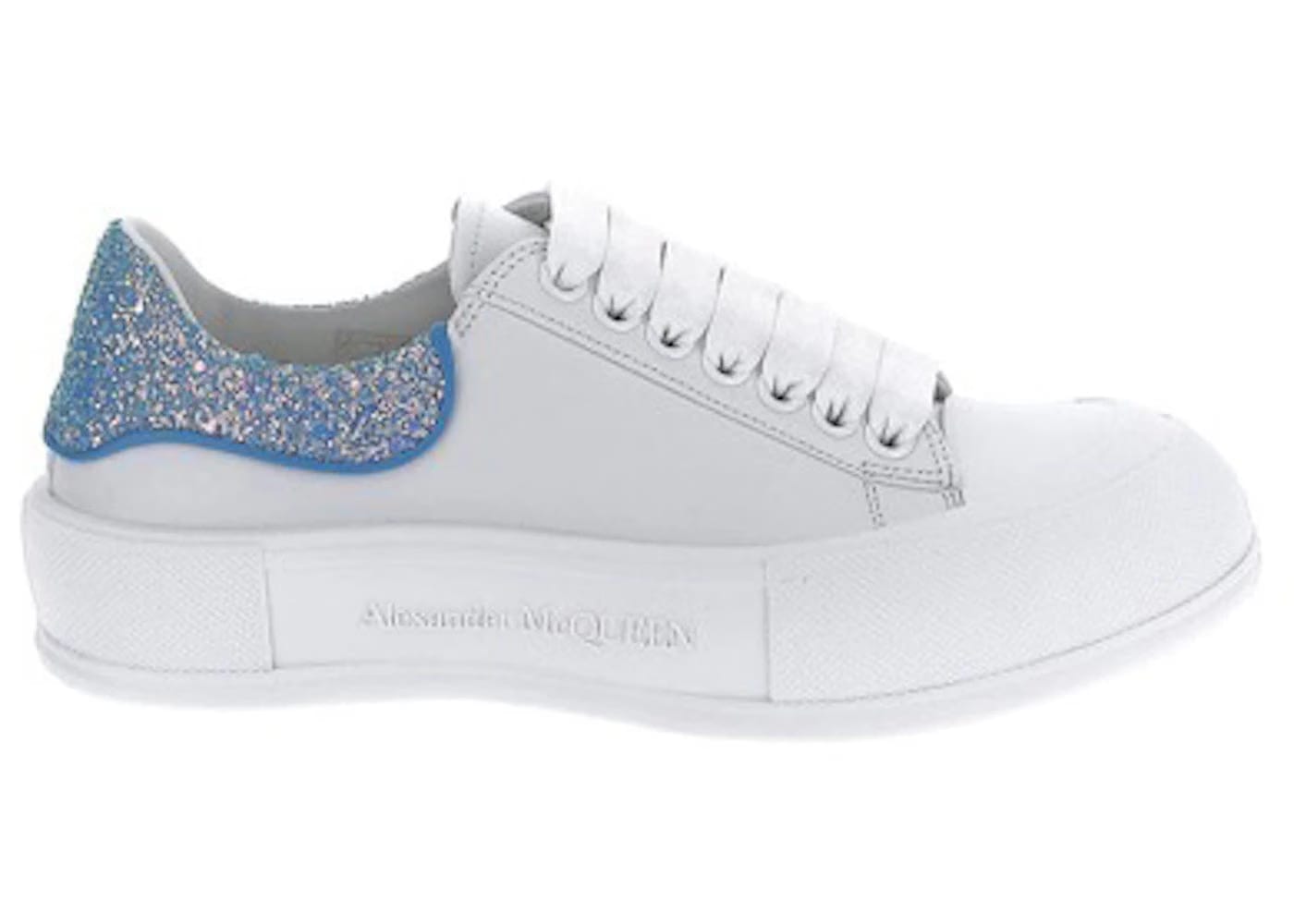 Alexander McQueen Wmns Deck Plimsoll 'White Cerulean Blue Glitter'