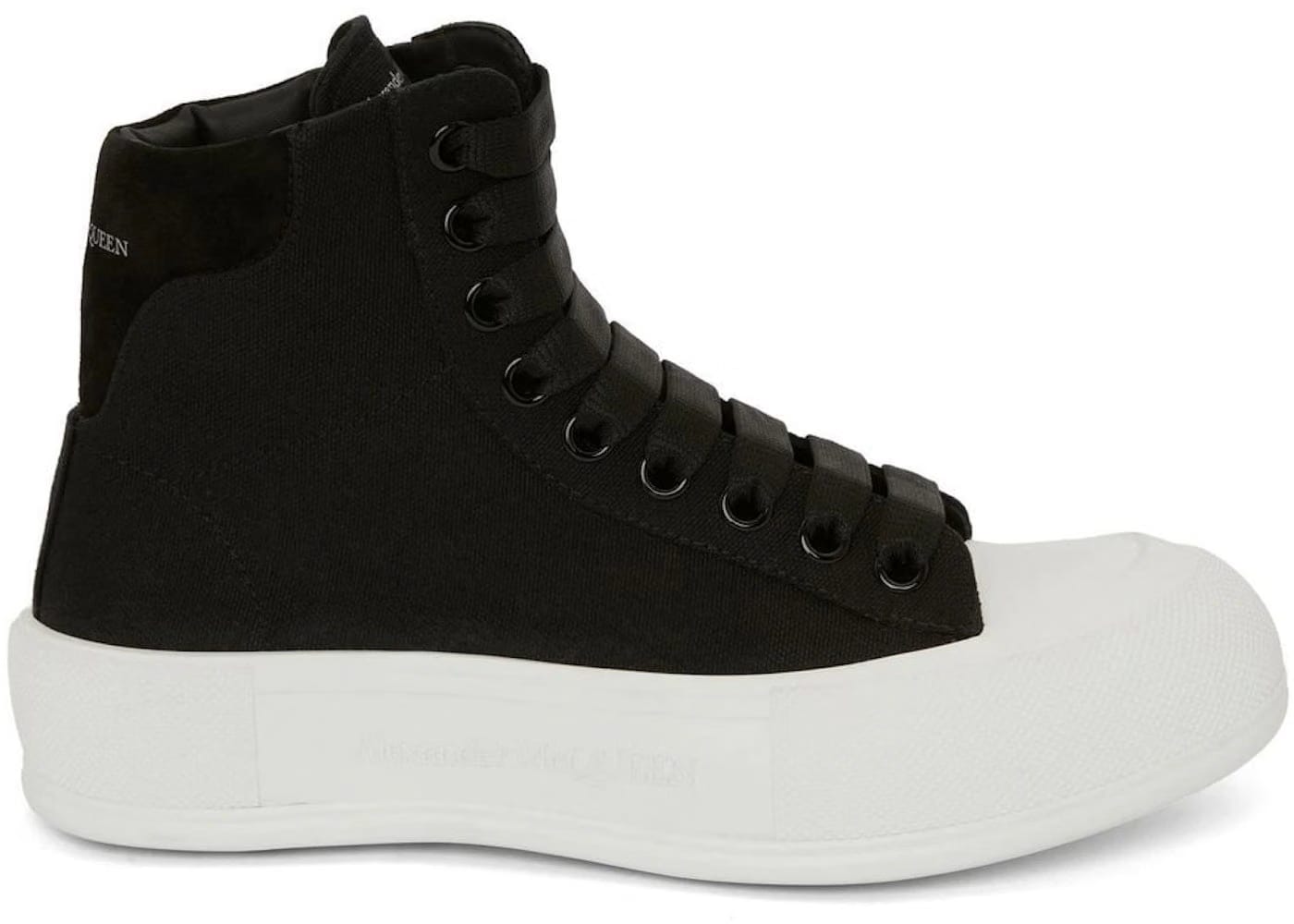 Alexander McQueen Deck Plimsoll High Black White