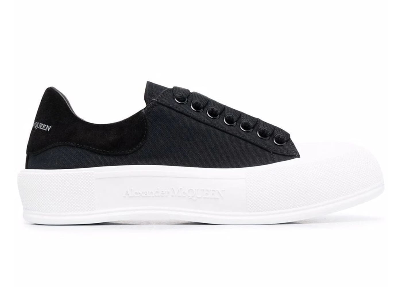 Alexander McQueen Deck Plimsoll Low Black White
