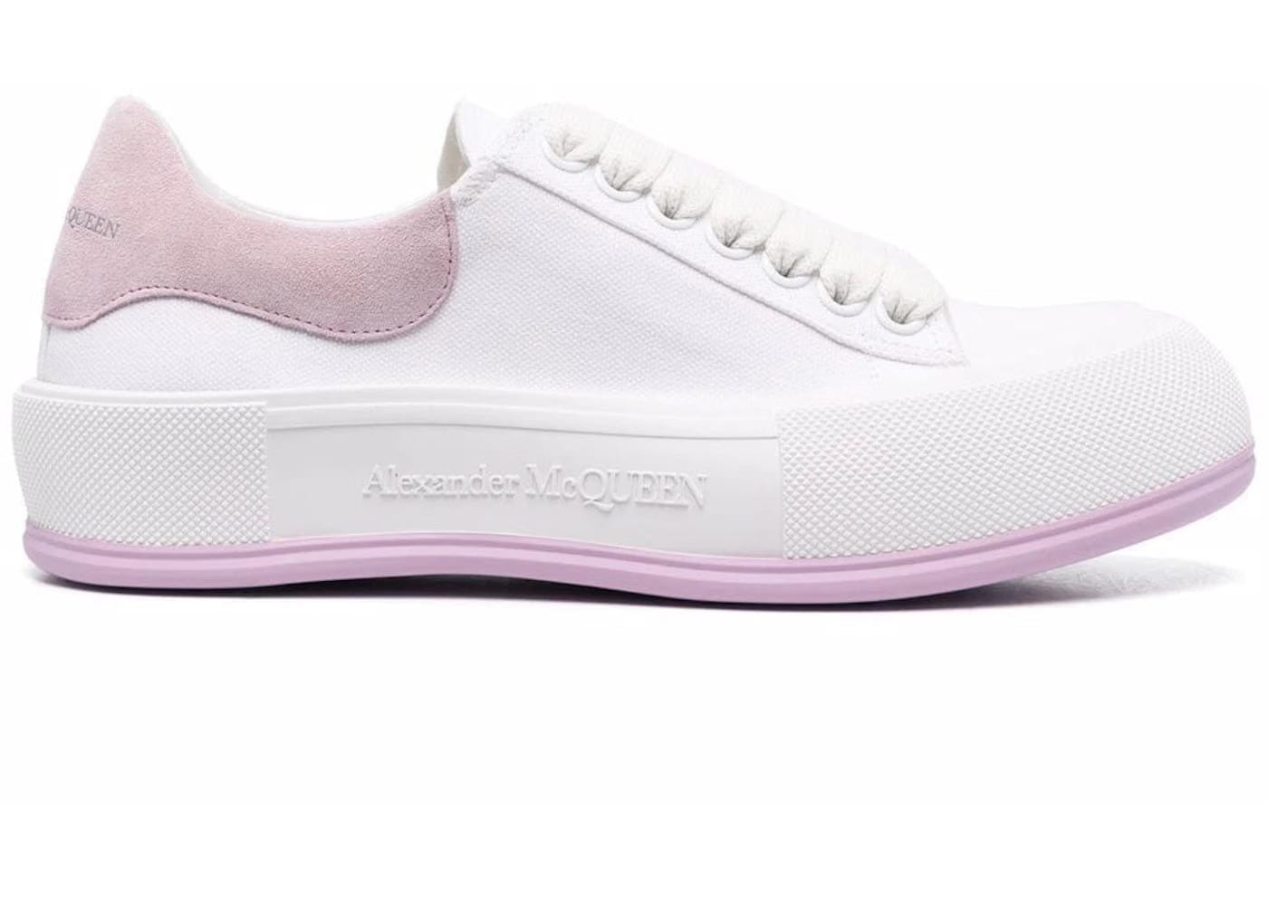 Alexander McQueen Wmns Deck Lace Plimsoll 'White Purple'