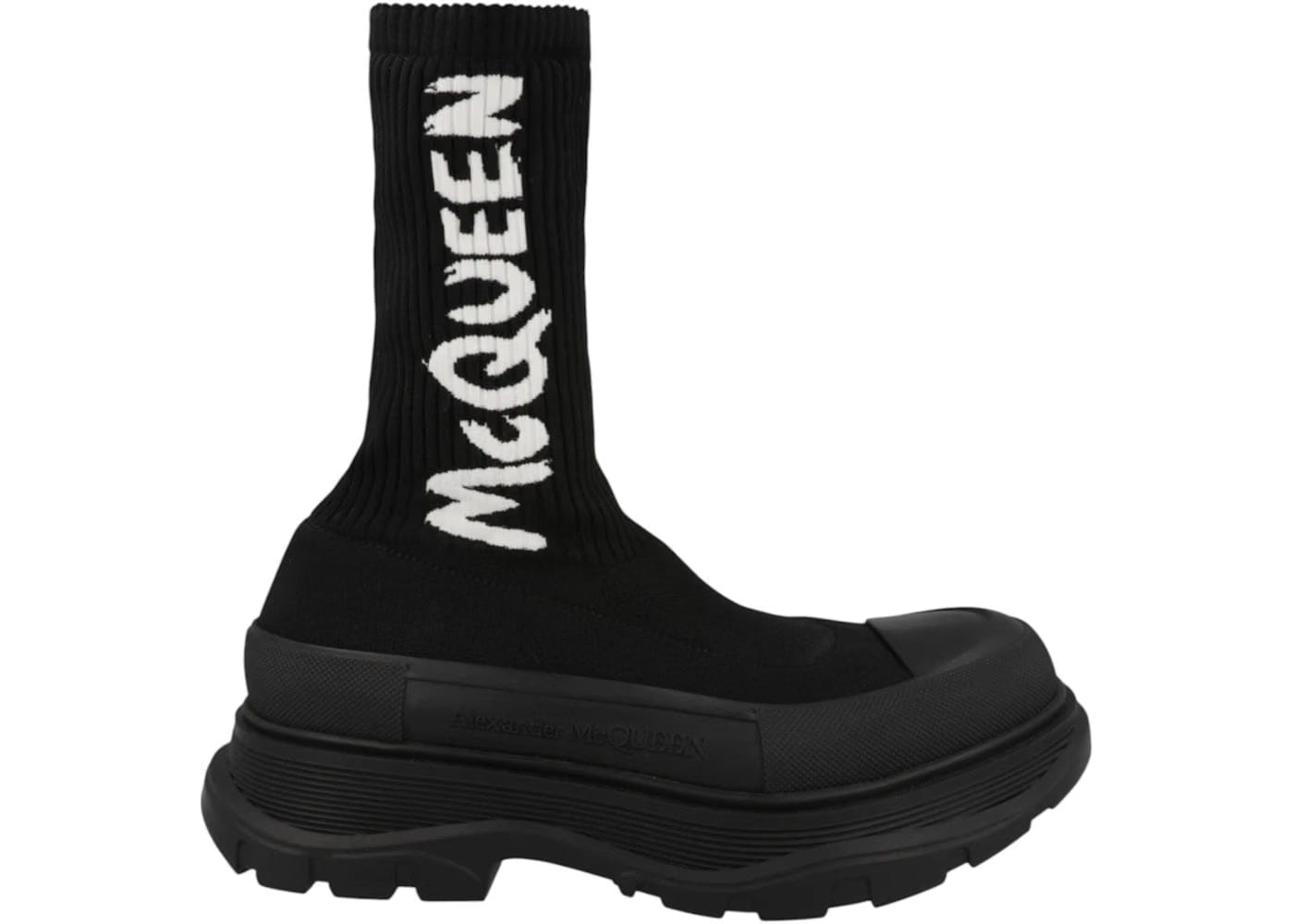 Alexander McQueen Tread Slick Boot Black Graffiti