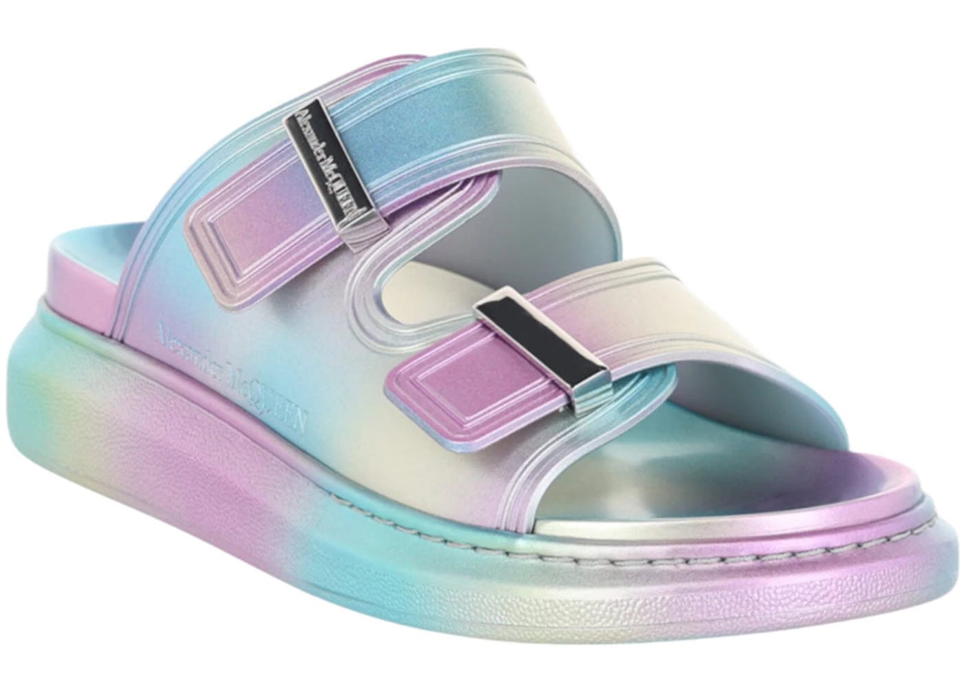 Alexander Mcqueen Hybrid Slides Silver (Women'S)