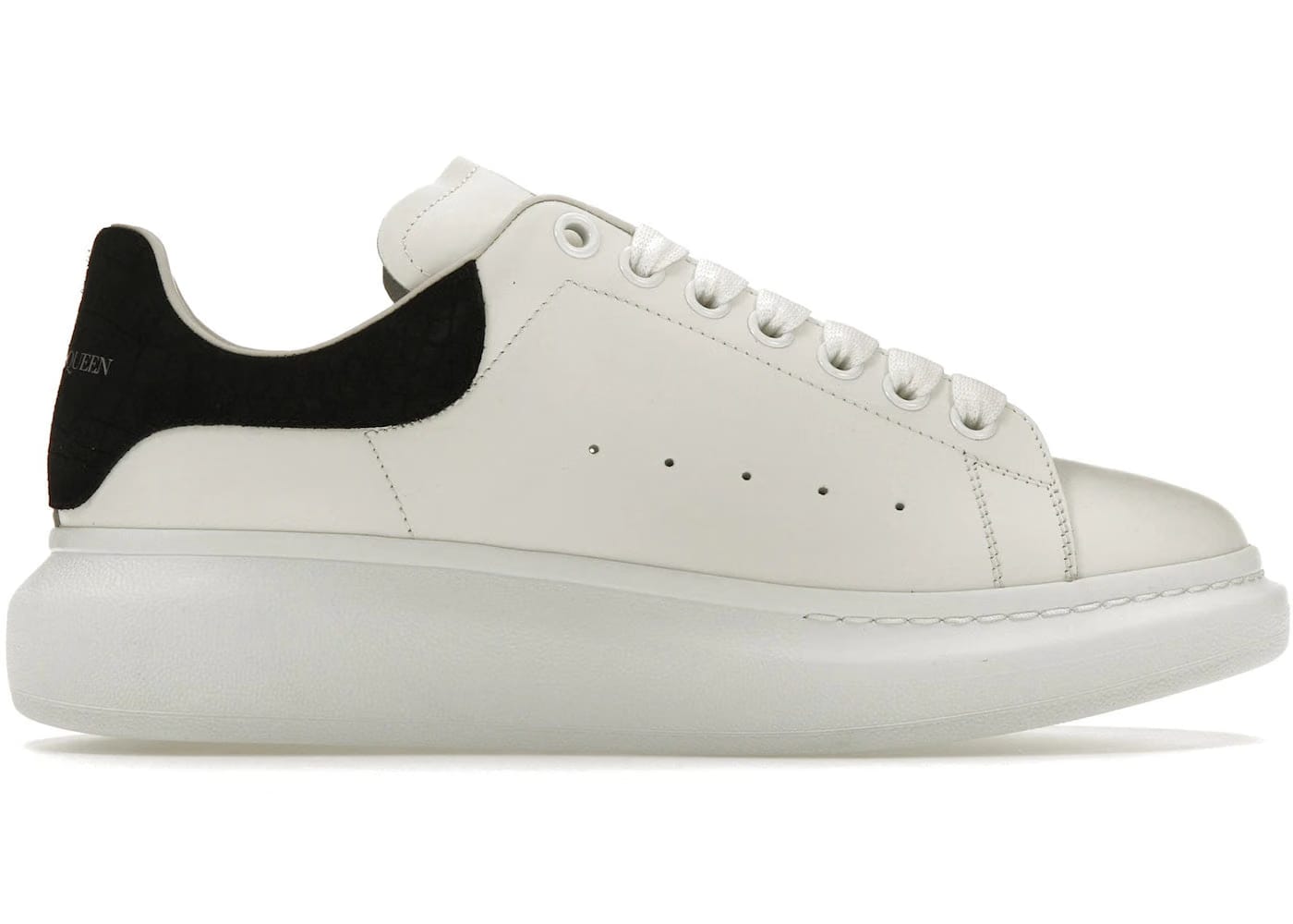 Alexander Mcqueen Oversized Black Embossed Suede Croco