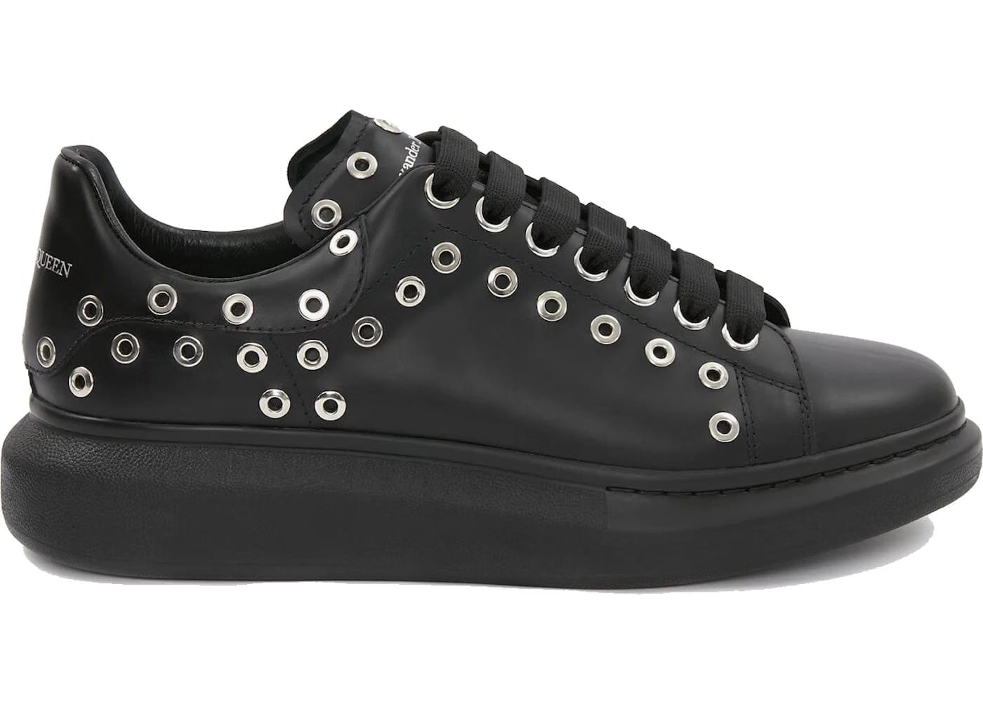 Alexander Mcqueen Oversized Black Silver Eyelets