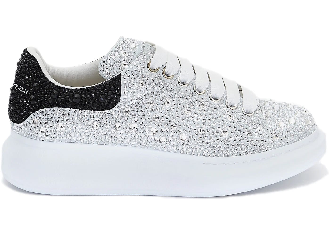 Alexander McQueen Wmns Oversized Sneaker 'White Black Crystal'