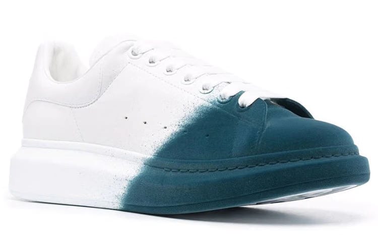 Alexander McQueen Oversized Sneaker White Emerald Green Spray
