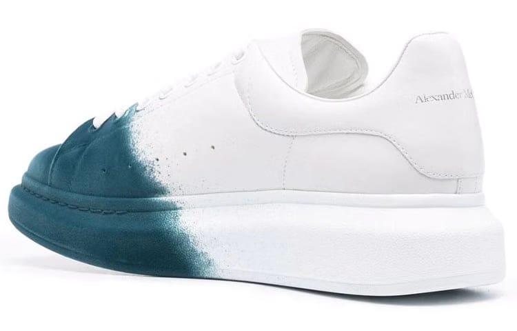 Alexander McQueen Oversized Sneaker White Emerald Green Spray