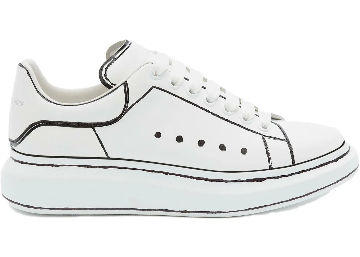 Alexander Mcqueen Oversized White Black Outline
