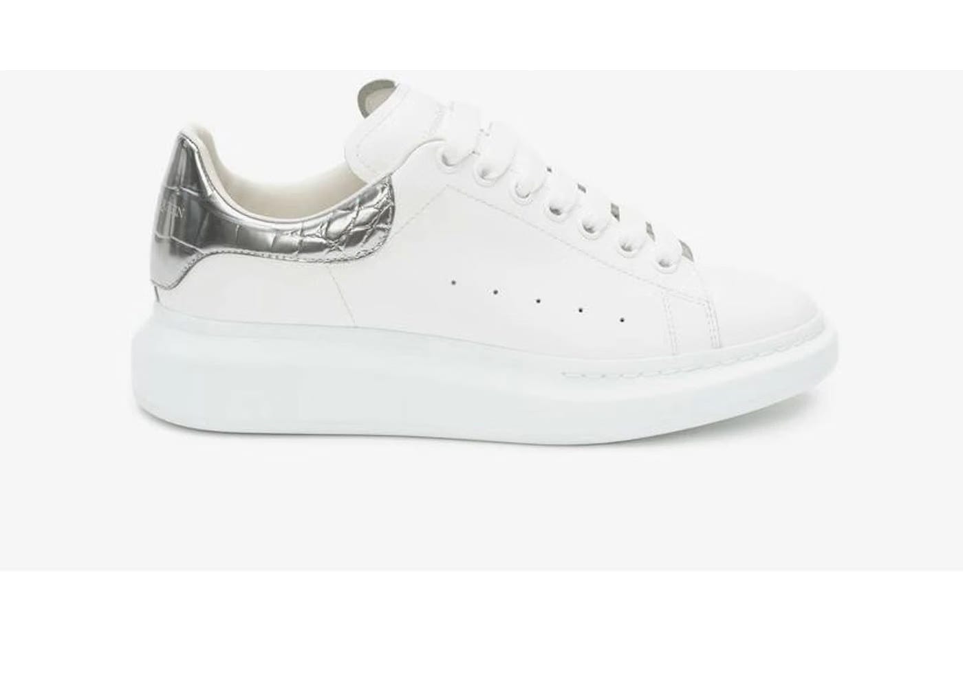 Alexander McQueen Oversized Sneaker Silver Crocodile