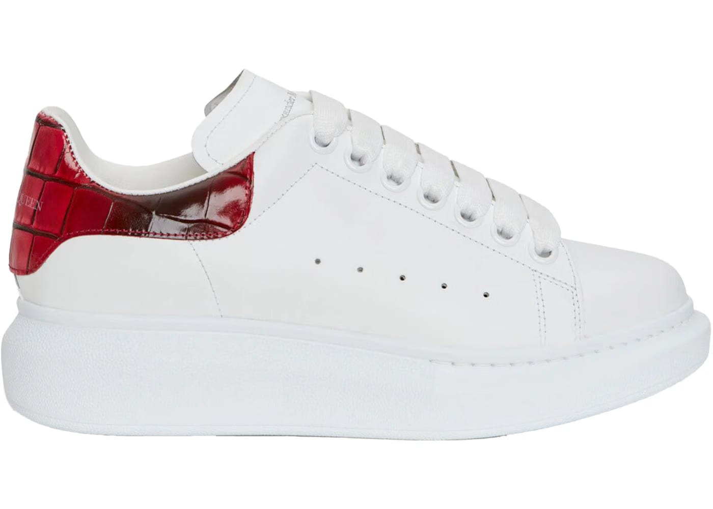 Alexander McQueen Wmns Oversized Sneaker 'Gradient Croc - White Welsh Red'