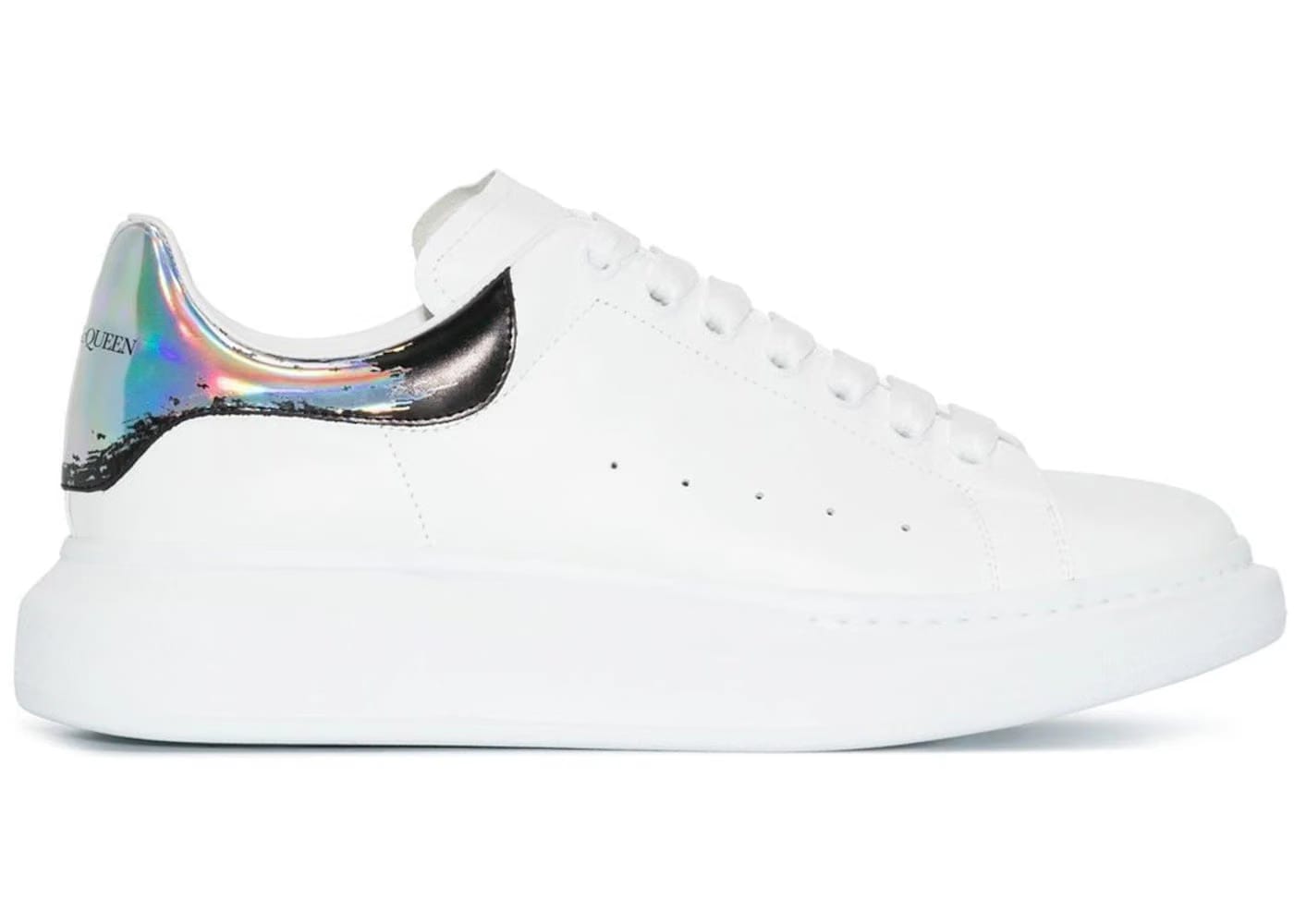 Alexander Mcqueen Oversized White White Iridescent Silver