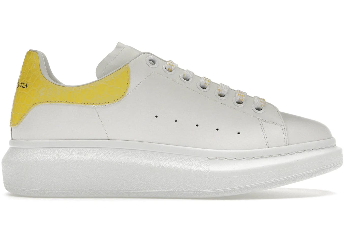 Alexander McQueen Oversized Sneaker White Yellow Crocodile