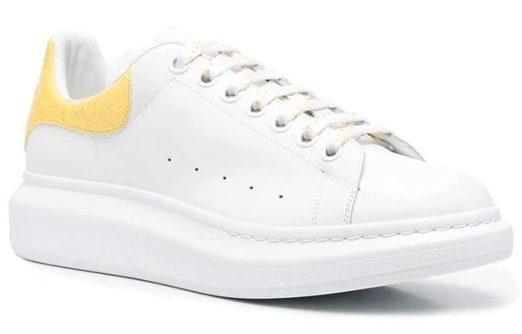 Alexander McQueen Oversized Sneaker White Yellow Crocodile