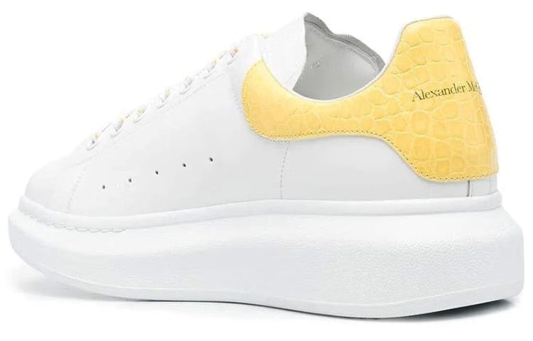 Alexander McQueen Oversized Sneaker White Yellow Crocodile