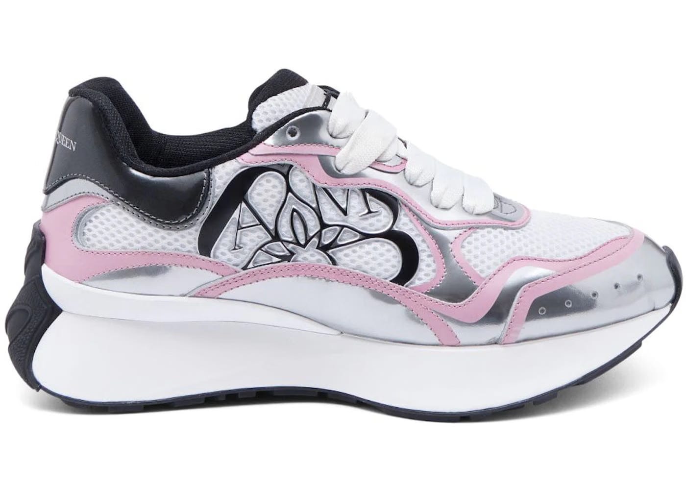 Alexander Mcqueen Seal Logo Low White Silver Pink (Women'S)