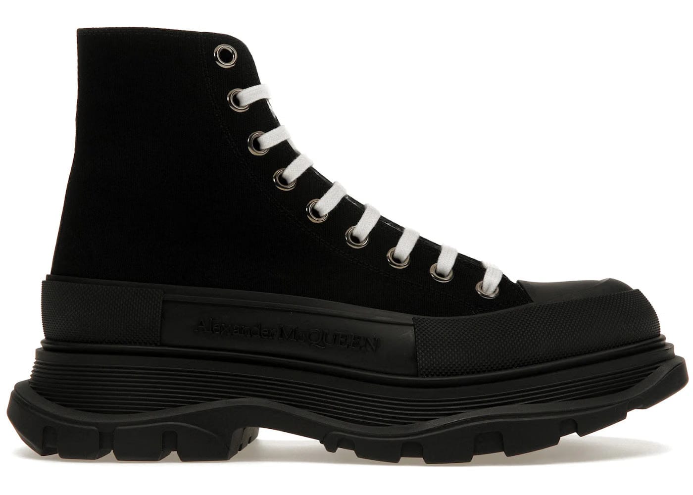 Alexander Mcqueen Tread Slick Boot Black Black White