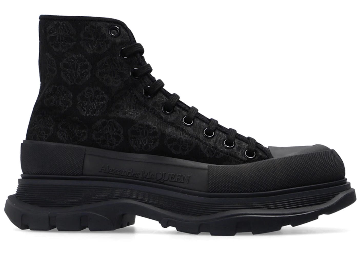 Alexander McQueen Tread Slick Boots Black Floral